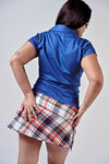 Blue Short Sleeve Snatched Shirt