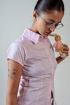 Pink Short Sleeve Snatched Shirt