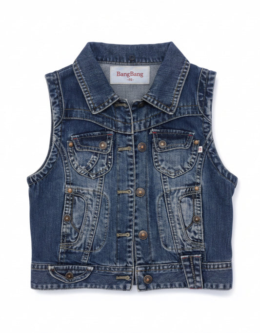 One of a Kind Bang Bang Vintage Denim Vest
